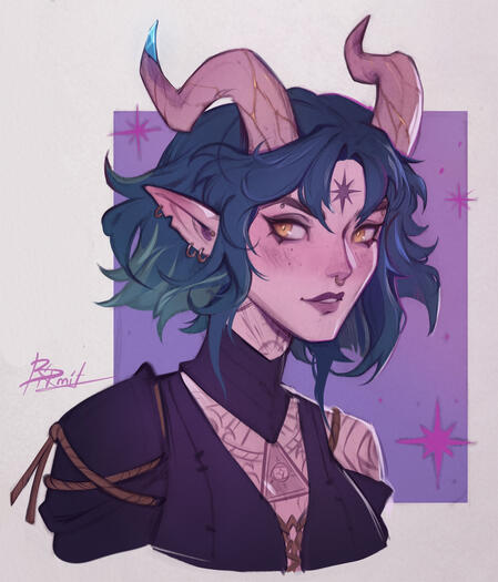 Colored sketch portrait