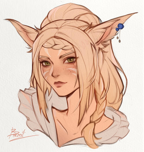 Colored sketch portrait